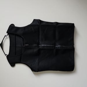 Sweat Vest, Waist Trainer, Men and Women with Zipper, black